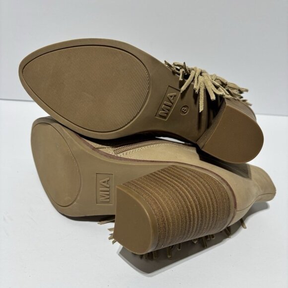 Mia Women’s Cisco Fringe Natural Ankle Booties, Size 8 M - Picture 6 of 6